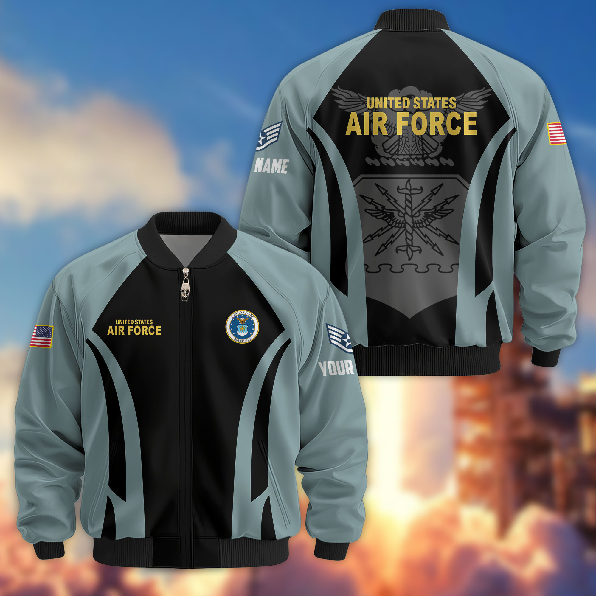 Premium Custom USAF Veteran Bomber Jacket VPVC808504, Gifts For US Air Force Veteran, Gifts On Father’s Day, Veterans Day