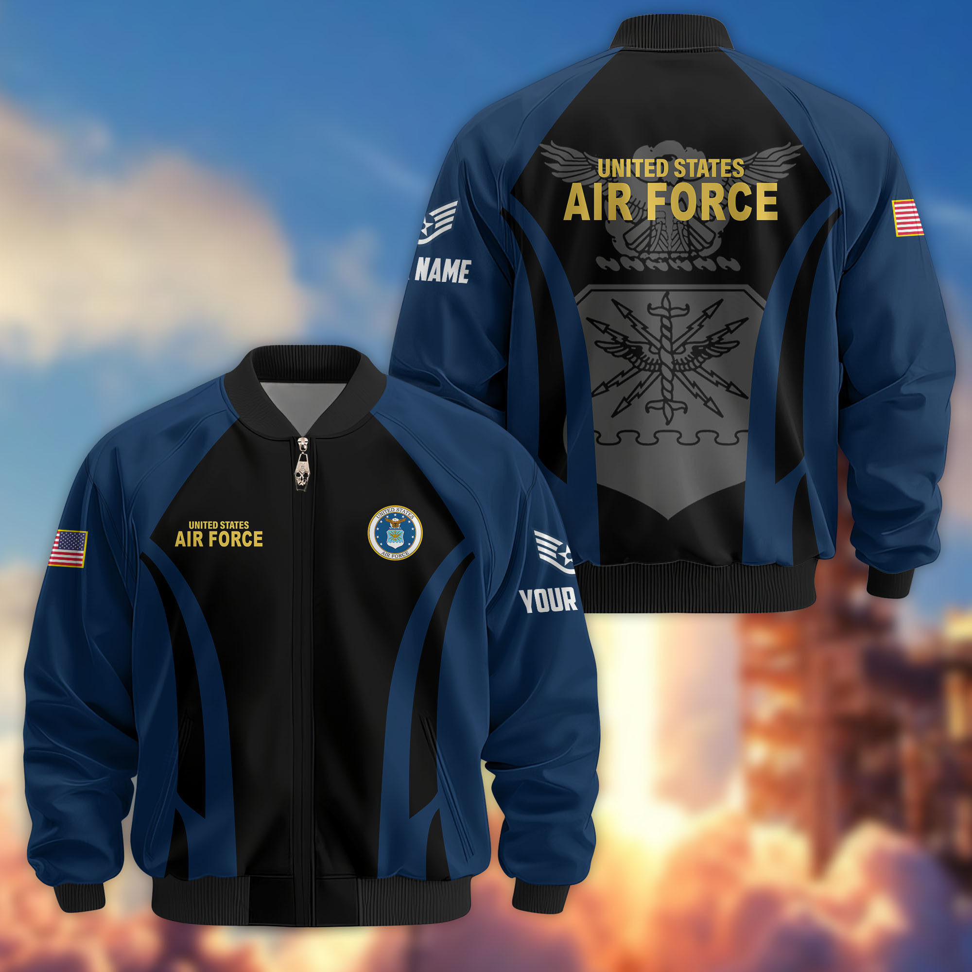 Premium Custom USAF Veteran Bomber Jacket VPVC808512, Gifts For US Air Force Veteran, Gifts On Father’s Day, Veterans Day