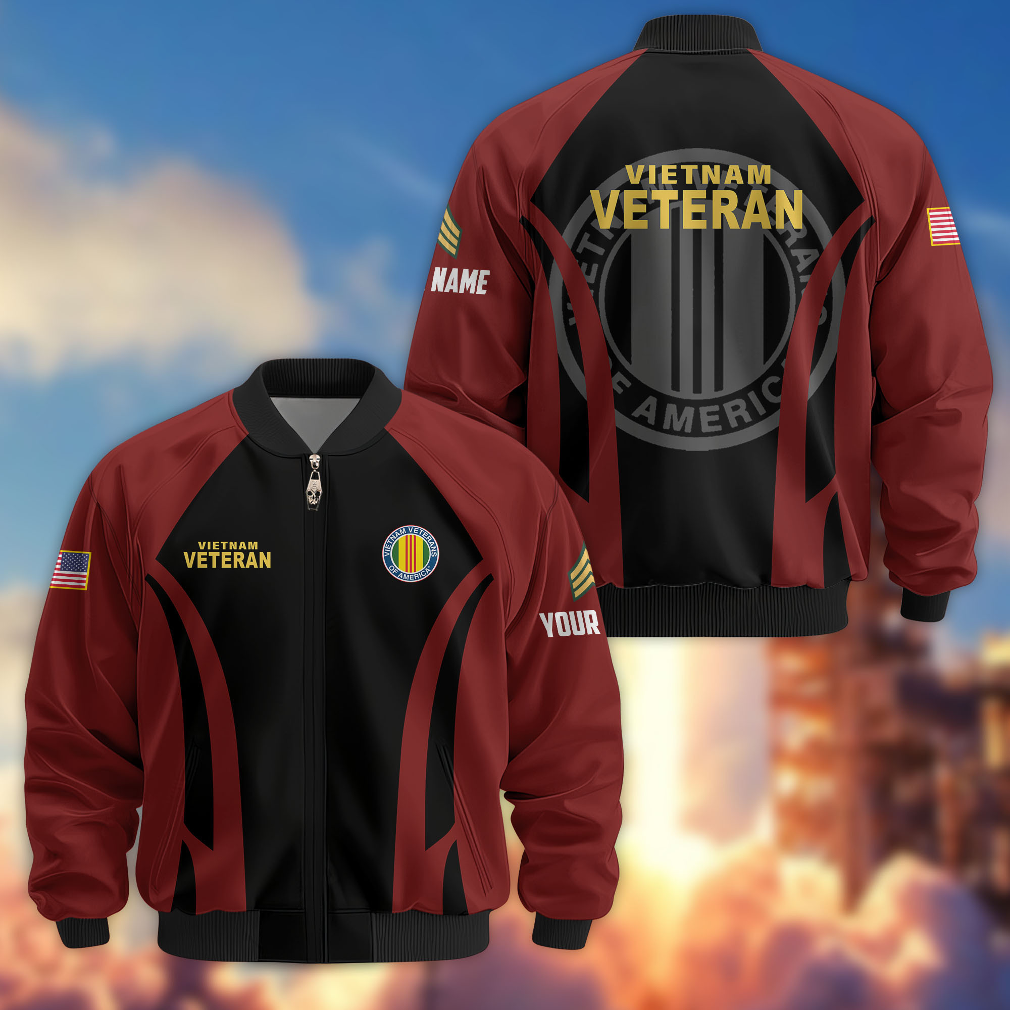 Premium Custom Vietnam Veteran Bomber Jacket VPVC808506, Gifts For Vietnam Veteran, Gifts On Father’s Day, Veterans Day