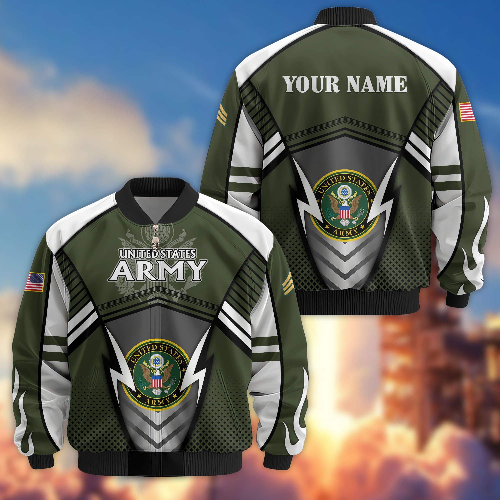 Premium Custom US Army Veteran Bomber Jacket VPVC808801, Gifts For US Army Veteran, Gifts On Father’s Day, Veterans Day
