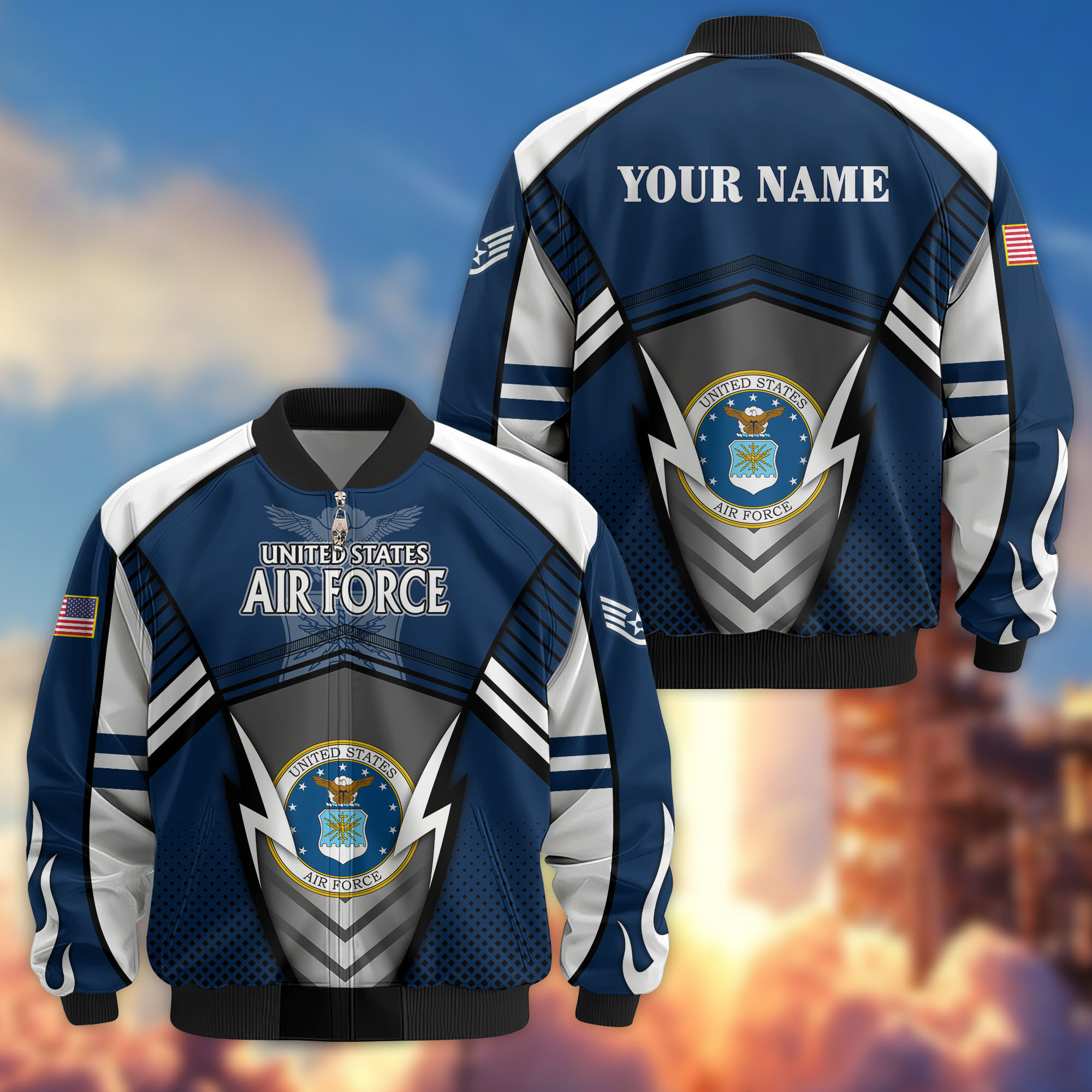 Premium Custom USAF Veteran Bomber Jacket VPVC808812, Gifts For US Air Force Veteran, Gifts On Father’s Day, Veterans Day