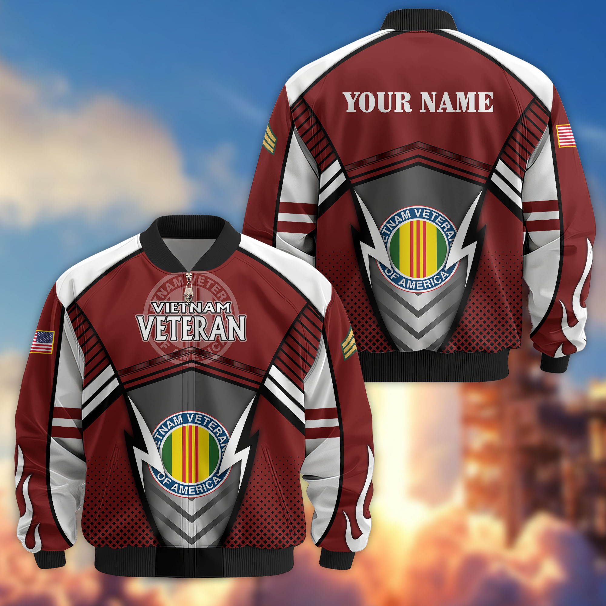 Premium Custom Vietnam Veteran Bomber Jacket VPVC808806, Gifts For Vietnam Veteran, Gifts On Father’s Day, Veterans Day