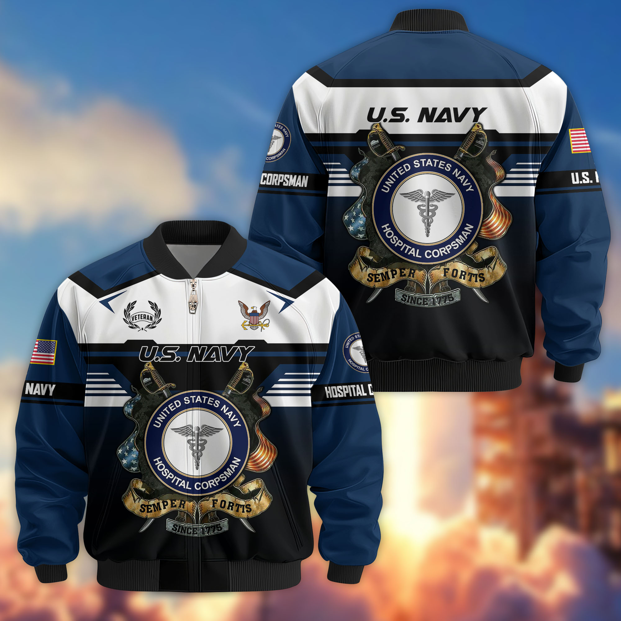 Premium US Navy Corpsman Bomber Jacket CPVC241010