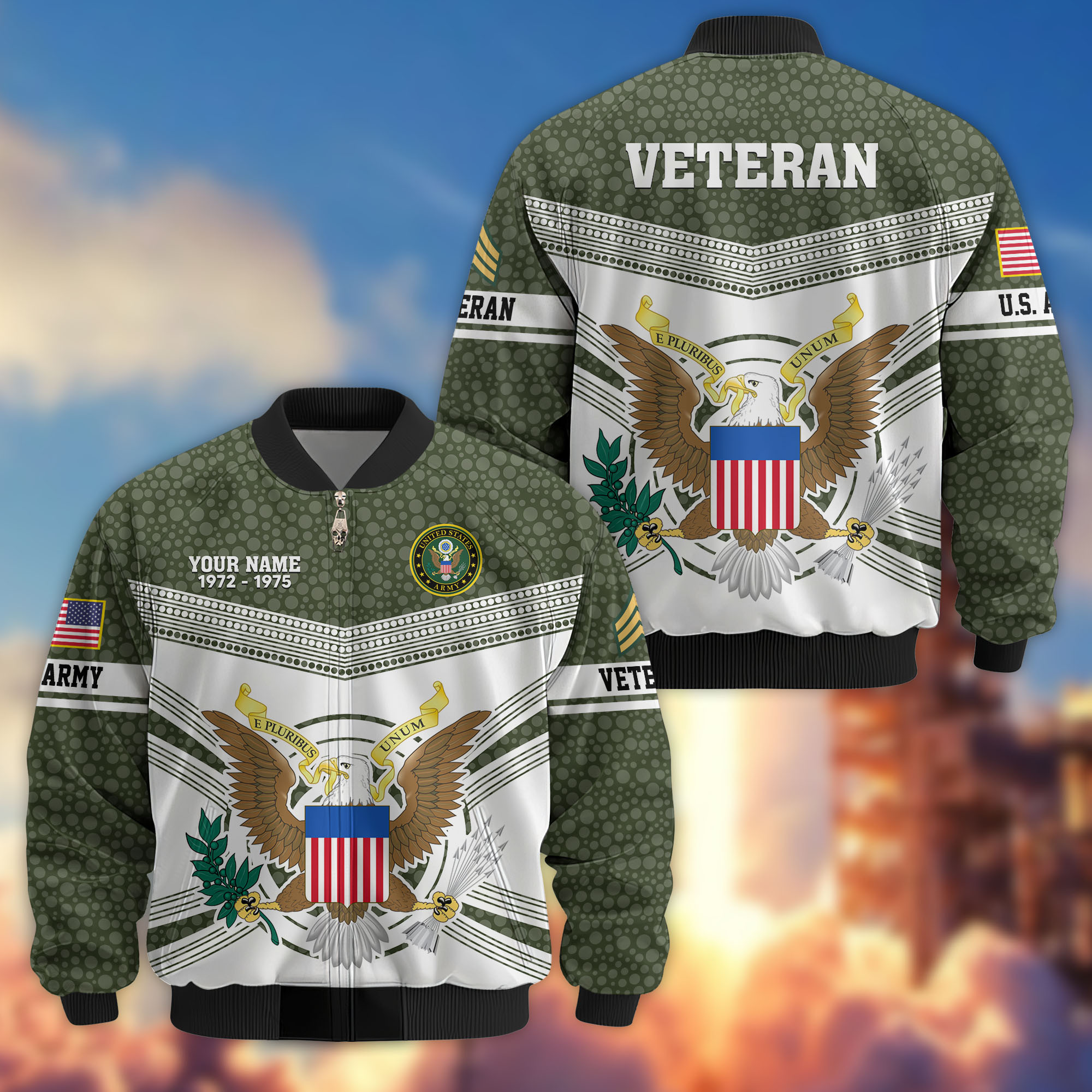 Premium Custom US Army Veteran Bomber Jacket VPVC809701, Gifts For US Army Veteran, Gifts On Father’s Day, Veterans Day
