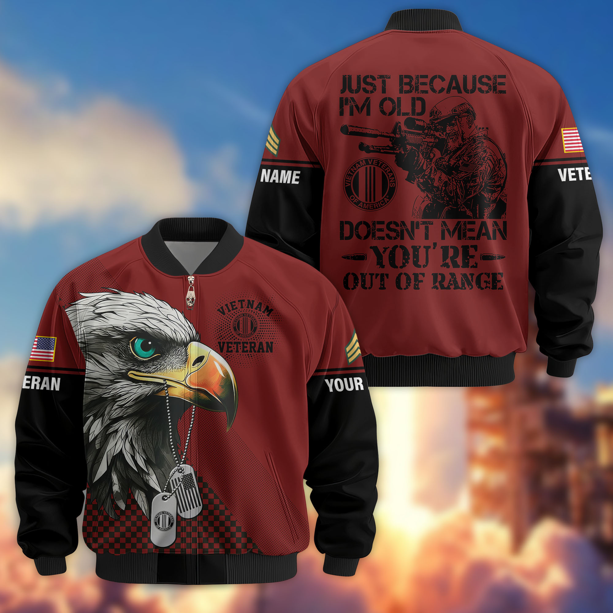 Premium Custom Vietnam Veteran Bomber Jacket VPVC810706, Gifts For Vietnam Veteran, Gifts On Father’s Day, Veterans Day