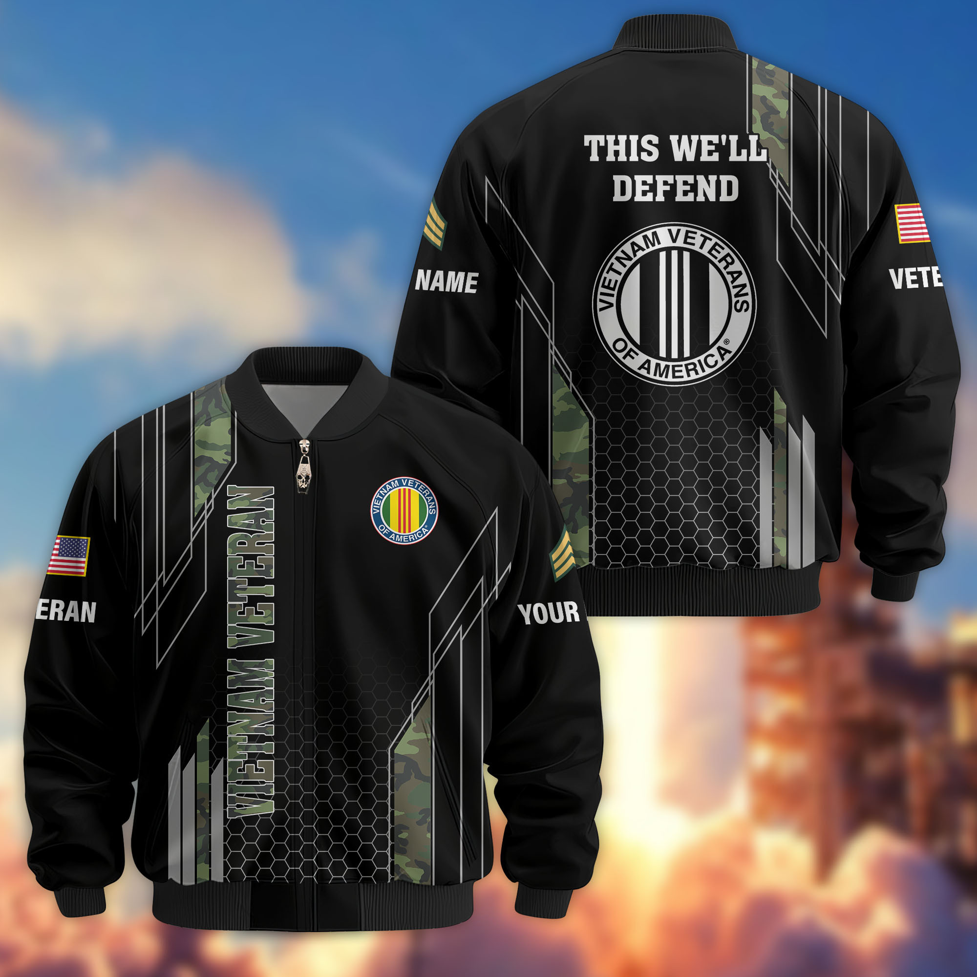 Premium Custom Vietnam Veteran Bomber Jacket VPVC810906, Gifts For Vietnam Veteran, Gifts On Father’s Day, Veterans Day