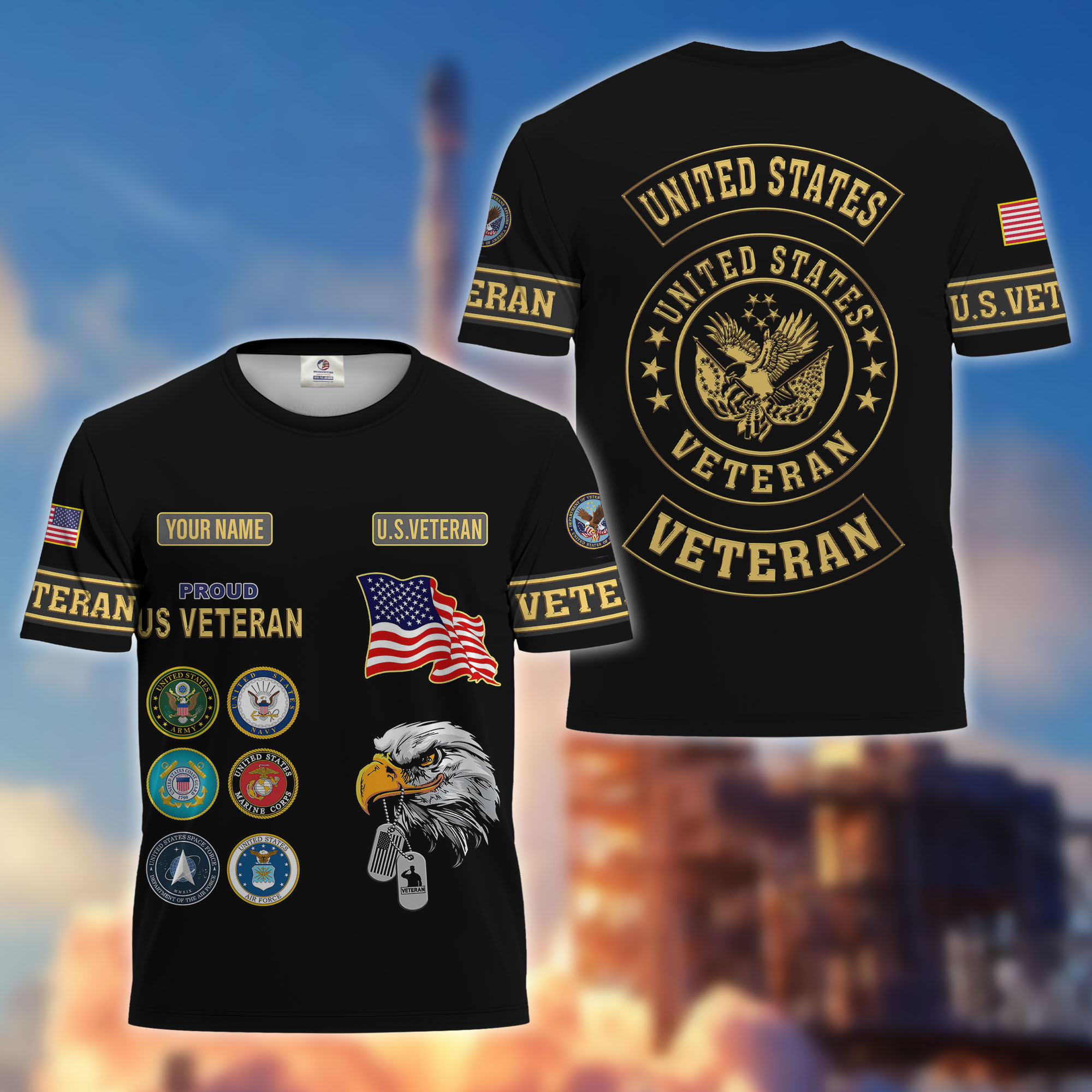 Premium Custom US Military T-Shirt CPVC271010