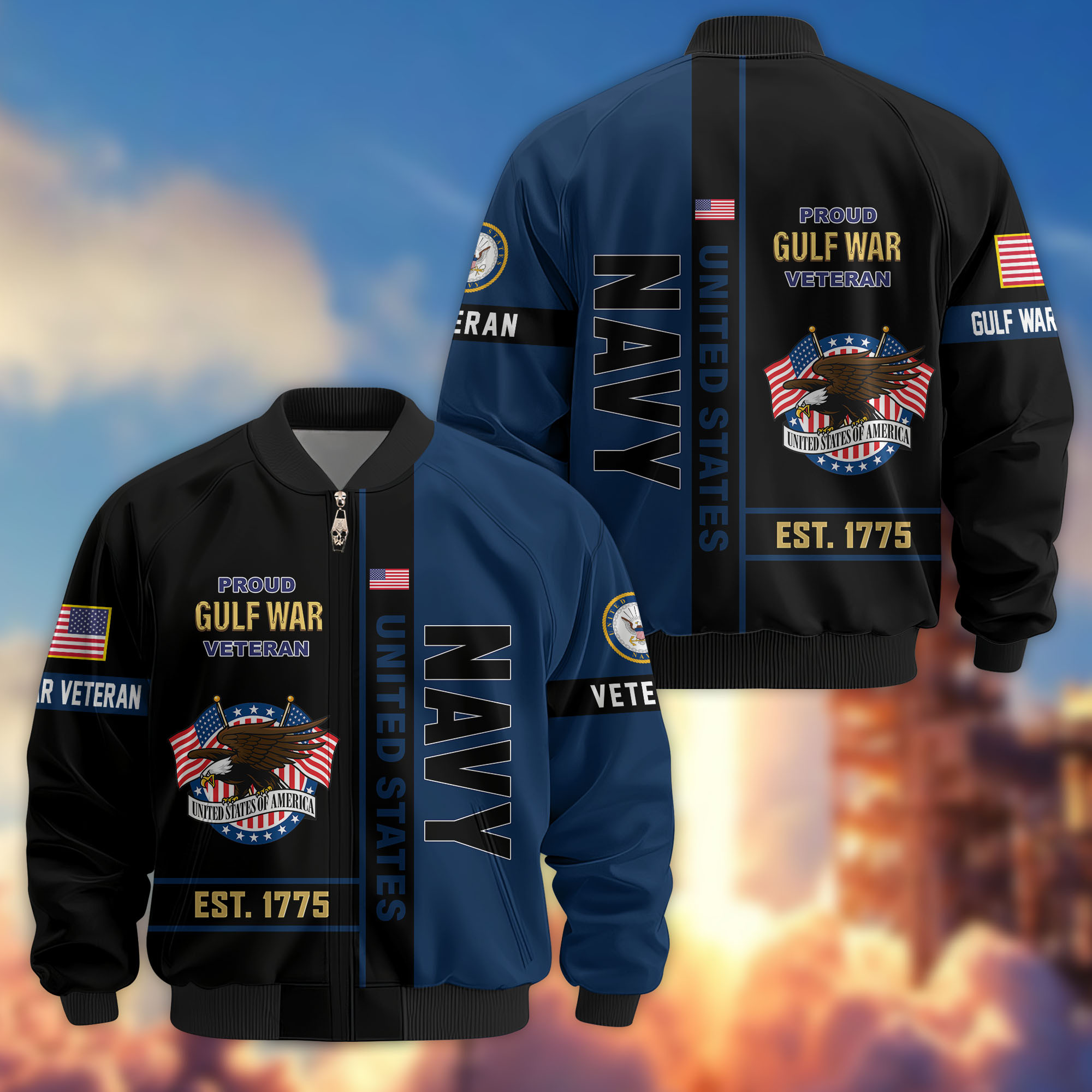 Premium US Navy Gulf War Veteran Bomber Jacket CPVC191110