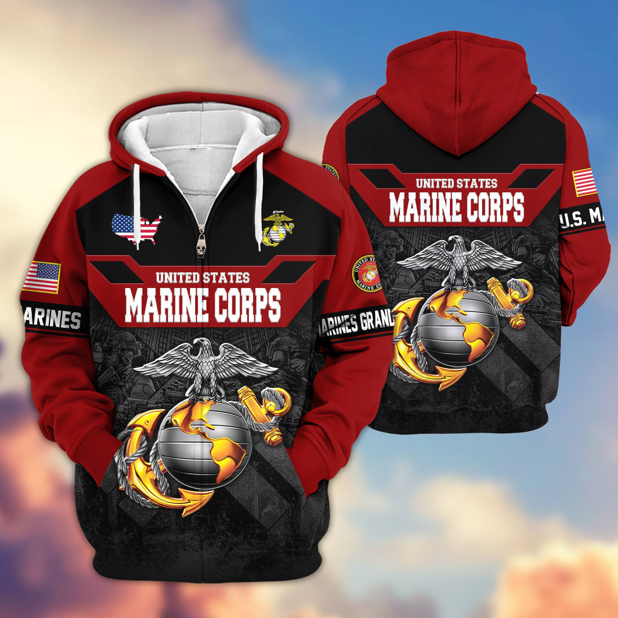 Premium US Marine Grandmothers Zip Up Hoodie CPVC241110