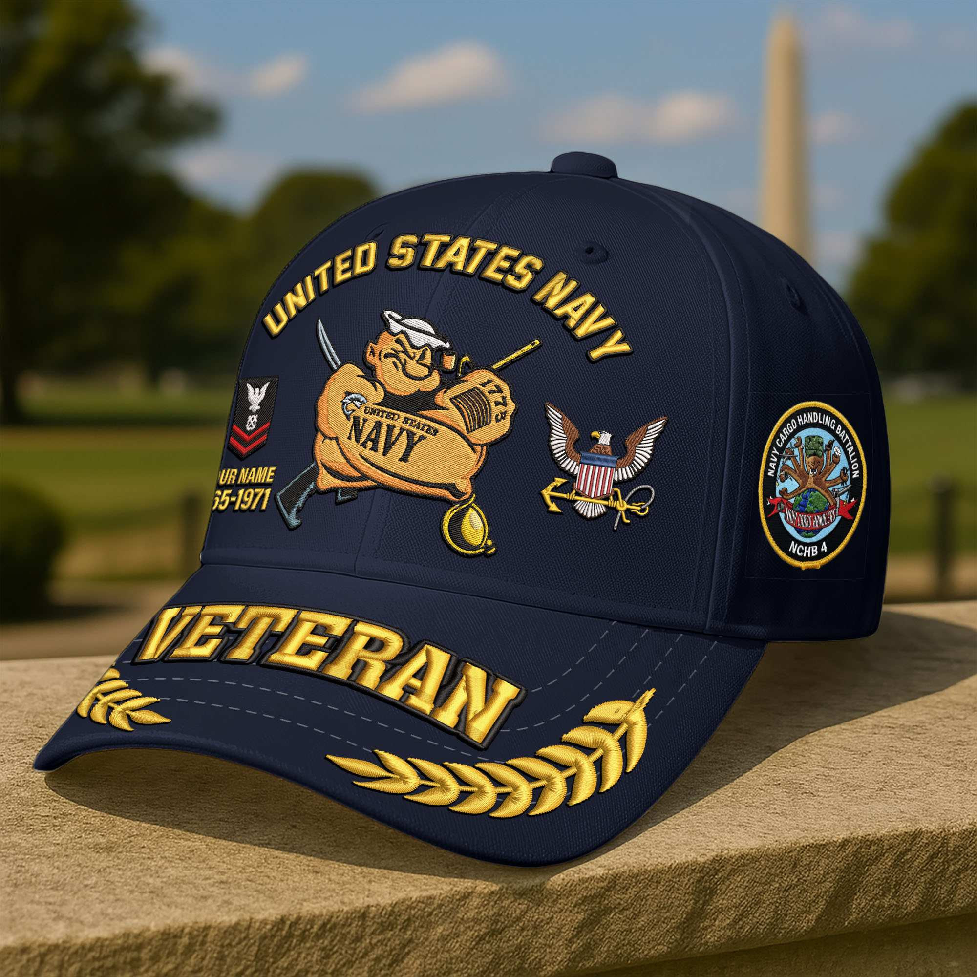 Premium Navy Cargo Handling Battalion Embroidered Cap CPVC251111