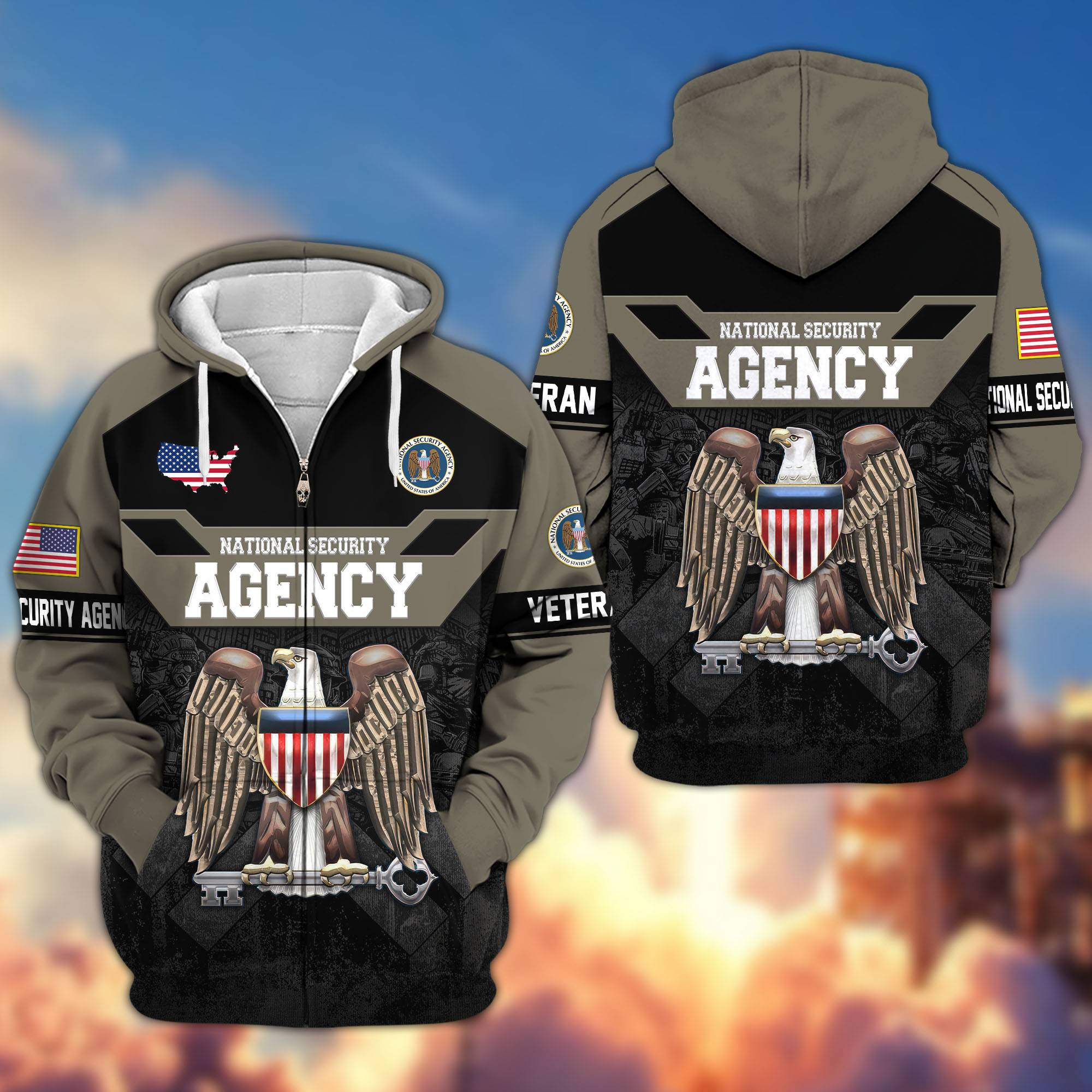 Premium US NSA Zip Up Hoodie CPVC021212