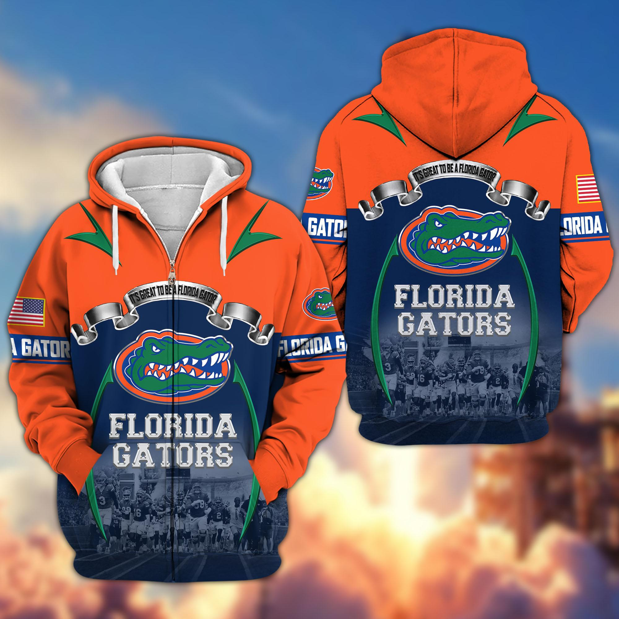 Premium US Fla Gators Zip Up Hoodie CPVC021213