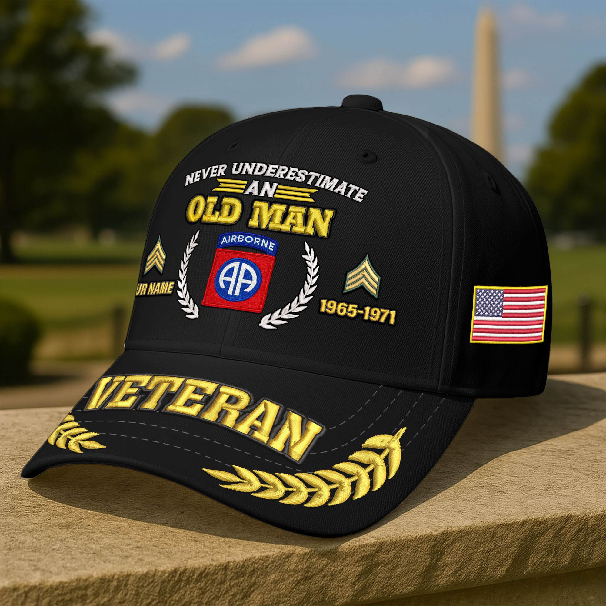 Premium Never Underestimate An Old Man 82nd Airborne Veteran Embroidered Cap CPVC031211
