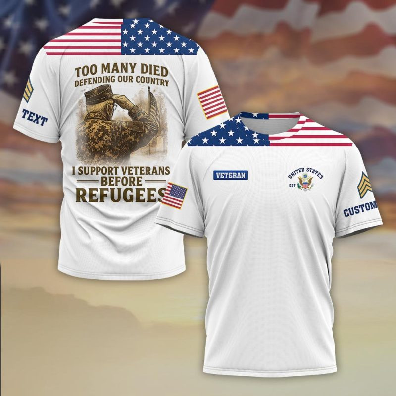 Premium Custom US Army T-Shirt VPVC930280, Gifts For US Army Veteran, Gifts On Father’s Day, Veterans Day