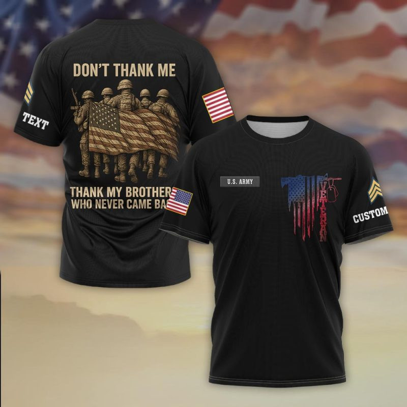 Premium Custom US Army T-Shirt VPVC930286, Gifts For US Army Veteran, Gifts On Father’s Day, Veterans Day