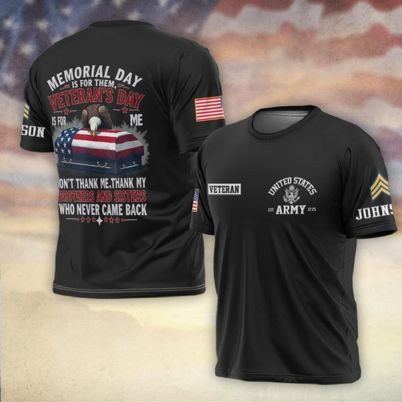 Premium Custom US Army T-Shirt VPVC930288, Gifts For US Army Veteran, Gifts On Father’s Day, Veterans Day