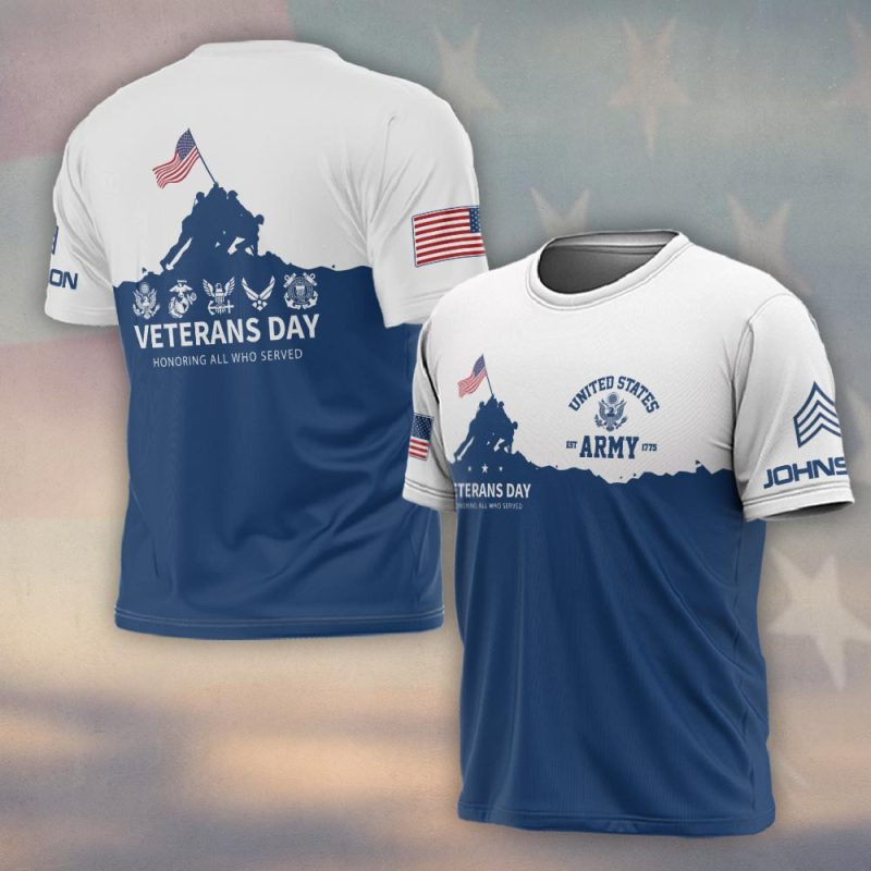 Premium Custom US Army T-Shirt VPVC930300, Gifts For US Army Veteran, Gifts On Father’s Day, Veterans Day