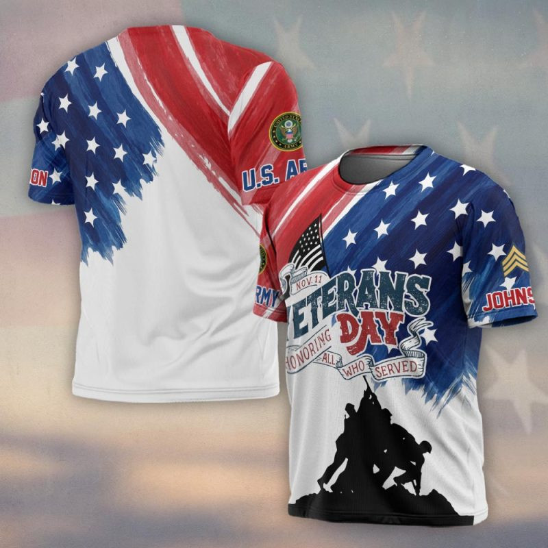 Premium Custom US Army T-Shirt VPVC930301, Gifts For US Army Veteran, Gifts On Father’s Day, Veterans Day
