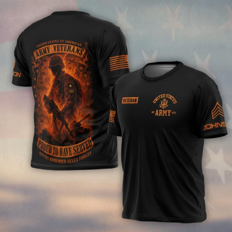 Premium Custom US Army T-Shirt VPVC930303, Gifts For US Army Veteran, Gifts On Father’s Day, Veterans Day