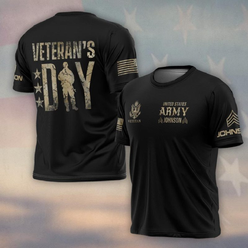 Premium Custom US Army T-Shirt VPVC930304, Gifts For US Army Veteran, Gifts On Father’s Day, Veterans Day