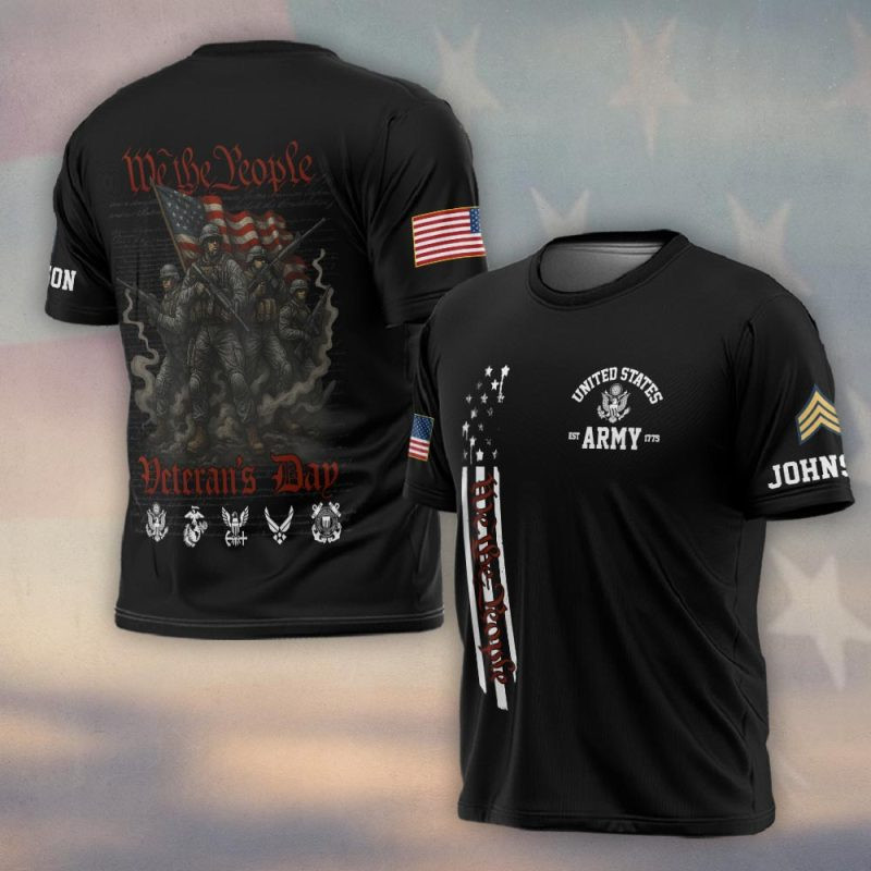 Premium Custom US Army T-Shirt VPVC930306, Gifts For US Army Veteran, Gifts On Father’s Day, Veterans Day