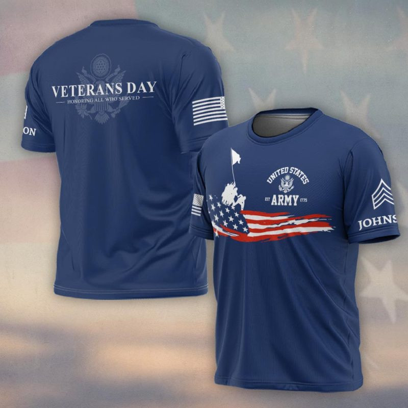 Premium Custom US Army T-Shirt VPVC930307, Gifts For US Army Veteran, Gifts On Father’s Day, Veterans Day