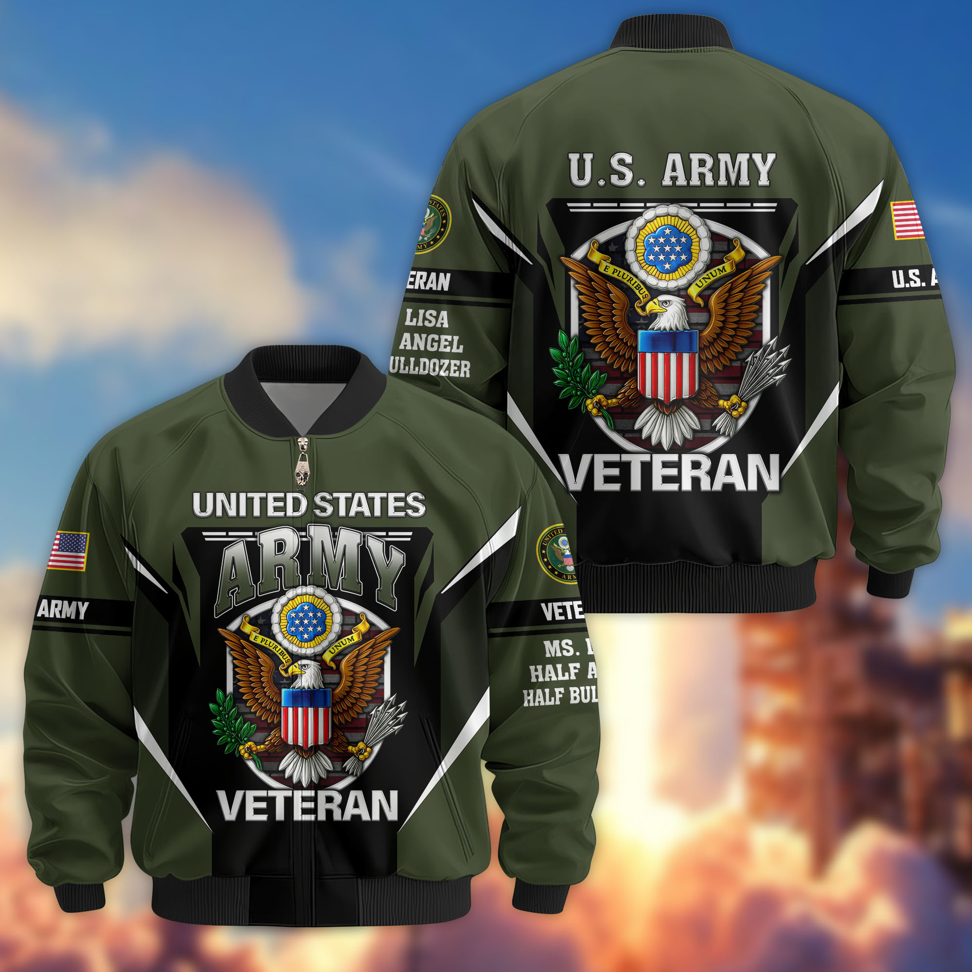 Premium Custom US Army Veteran Bomber Jacket CPVC031214