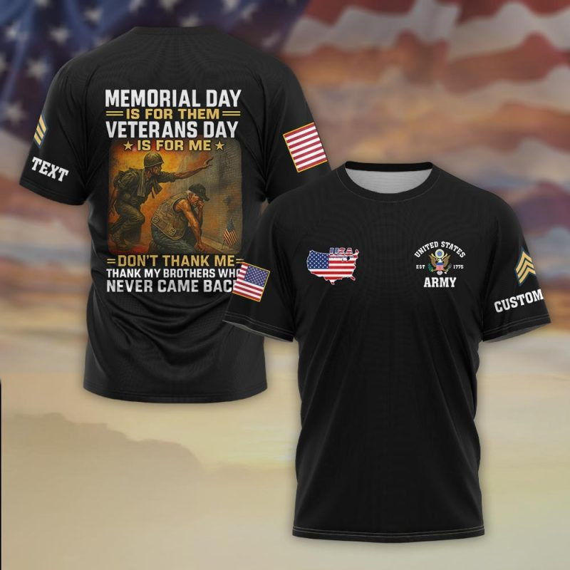 Premium Custom US Army T-Shirt VPVC930309, Gifts For US Army Veteran, Gifts On Father’s Day, Veterans Day