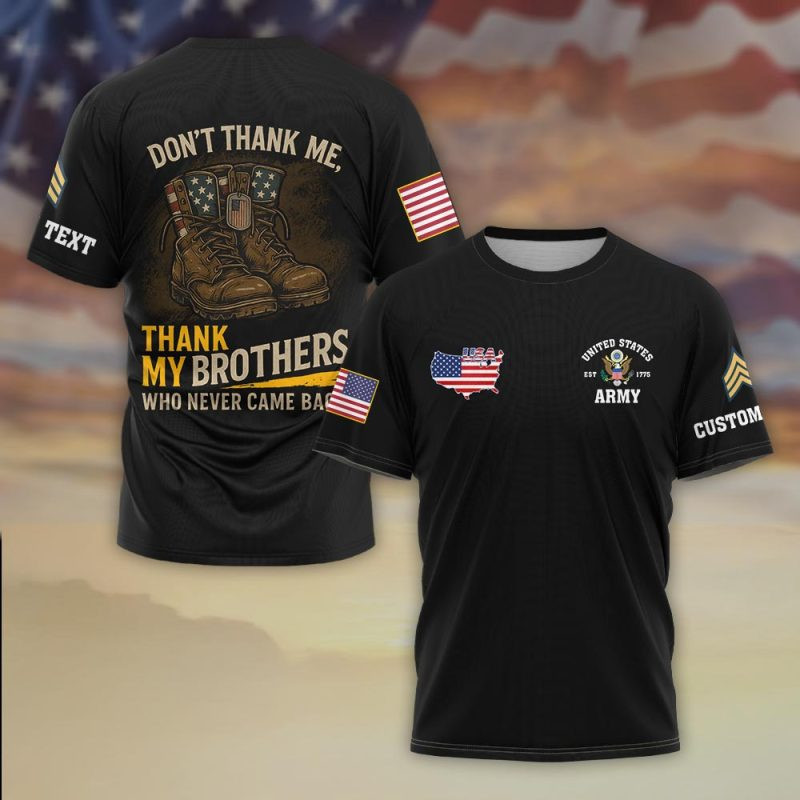 Premium Custom US Army T-Shirt VPVC930310, Gifts For US Army Veteran, Gifts On Father’s Day, Veterans Day