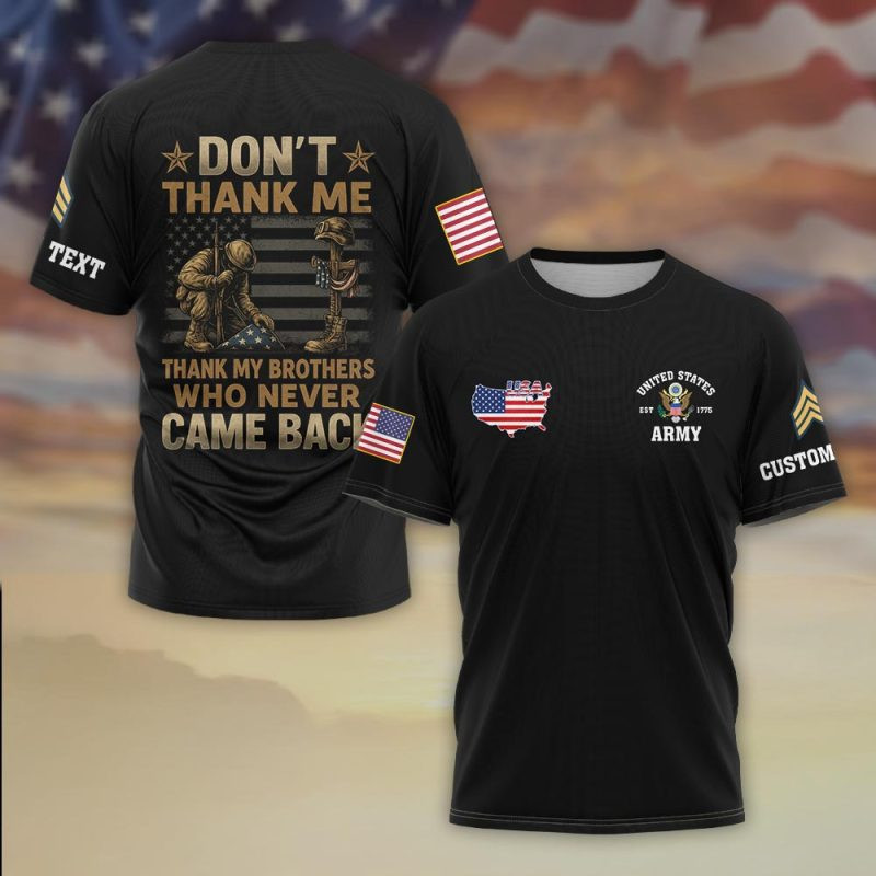 Premium Custom US Army T-Shirt VPVC930314, Gifts For US Army Veteran, Gifts On Father’s Day, Veterans Day