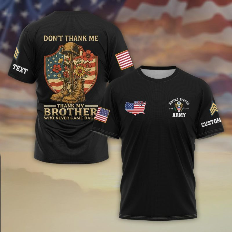 Premium Custom US Army T-Shirt VPVC930316, Gifts For US Army Veteran, Gifts On Father’s Day, Veterans Day