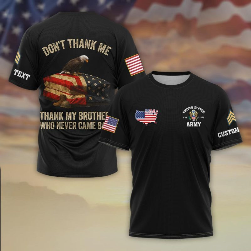 Premium Custom US Army T-Shirt VPVC930317, Gifts For US Army Veteran, Gifts On Father’s Day, Veterans Day