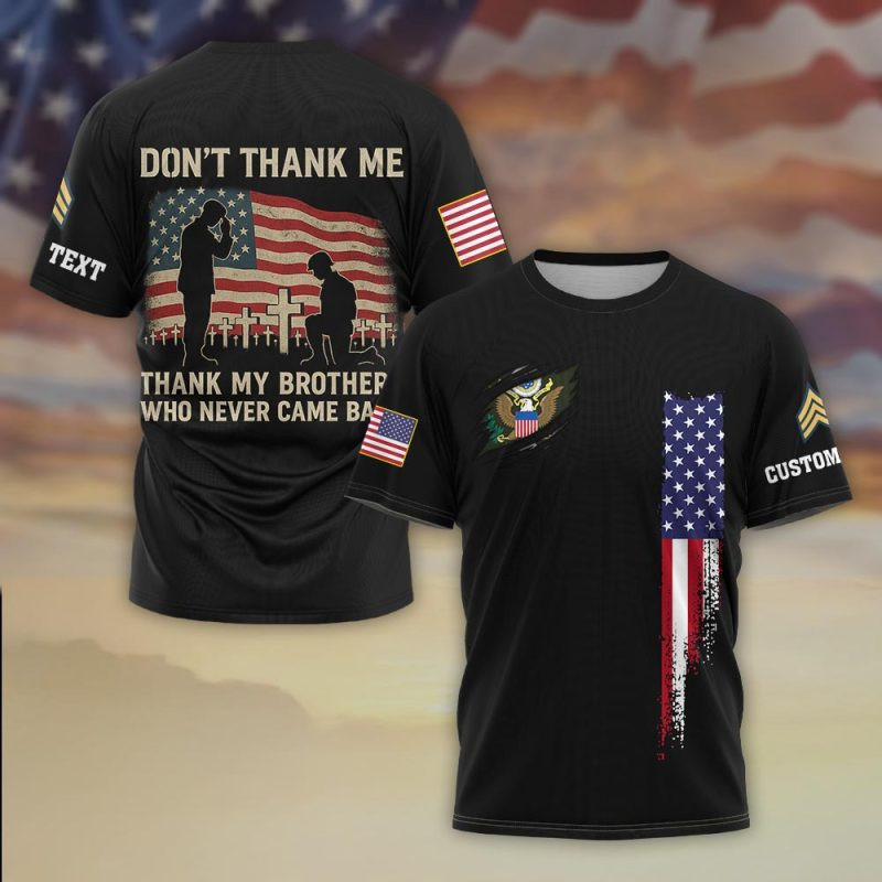 Premium Custom US Army T-Shirt VPVC930320, Gifts For US Army Veteran, Gifts On Father’s Day, Veterans Day