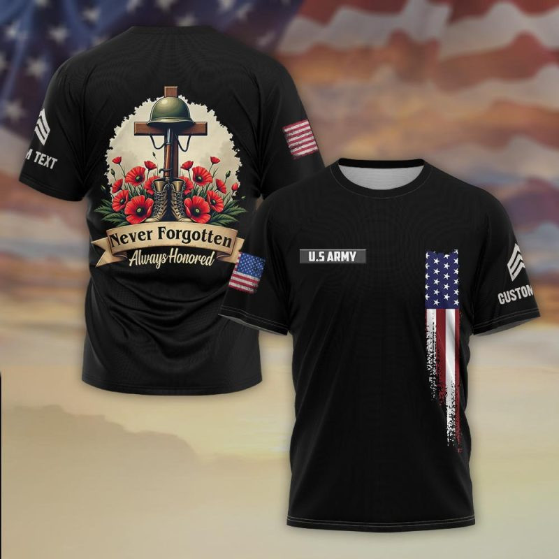 Premium Custom US Army T-Shirt VPVC930328, Gifts For US Army Veteran, Gifts On Father’s Day, Veterans Day