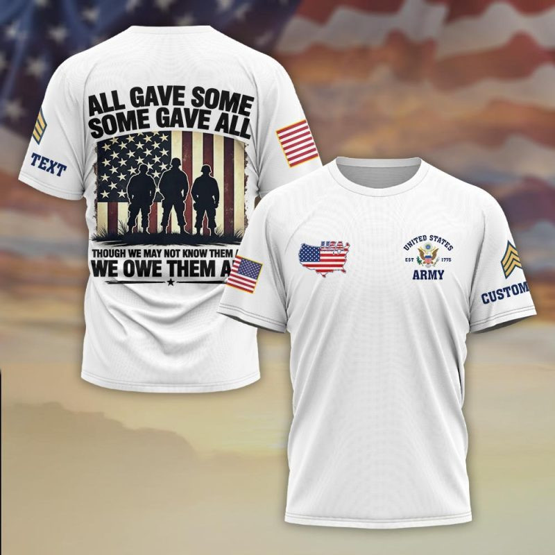 Premium Custom US Army T-Shirt VPVC930332, Gifts For US Army Veteran, Gifts On Father’s Day, Veterans Day