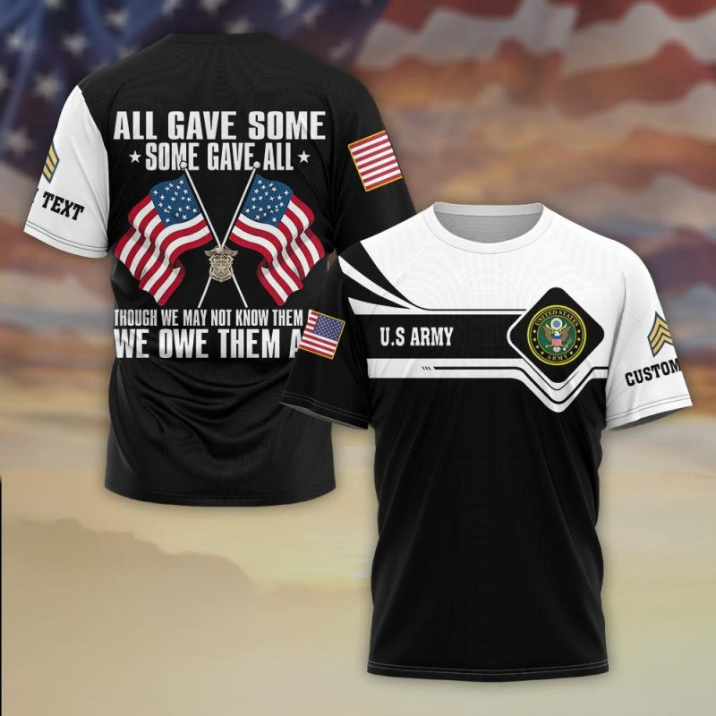 Premium Custom US Army T-Shirt VPVC930349, Gifts For US Army Veteran, Gifts On Father’s Day, Veterans Day