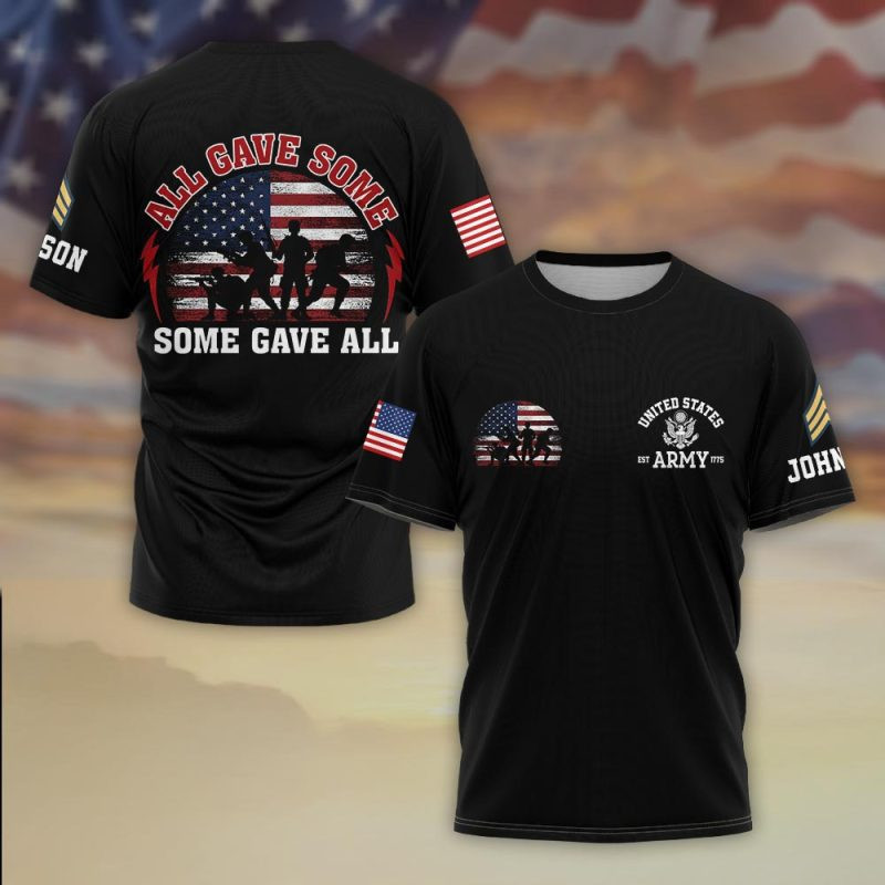 Premium Custom US Army T-Shirt VPVC930380, Gifts For US Army Veteran, Gifts On Father’s Day, Veterans Day