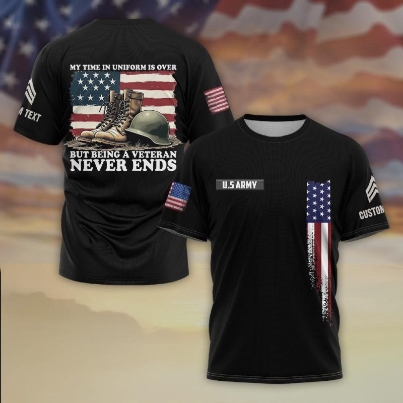 Premium Custom US Army T-Shirt VPVC930401, Gifts For US Army Veteran, Gifts On Father’s Day, Veterans Day