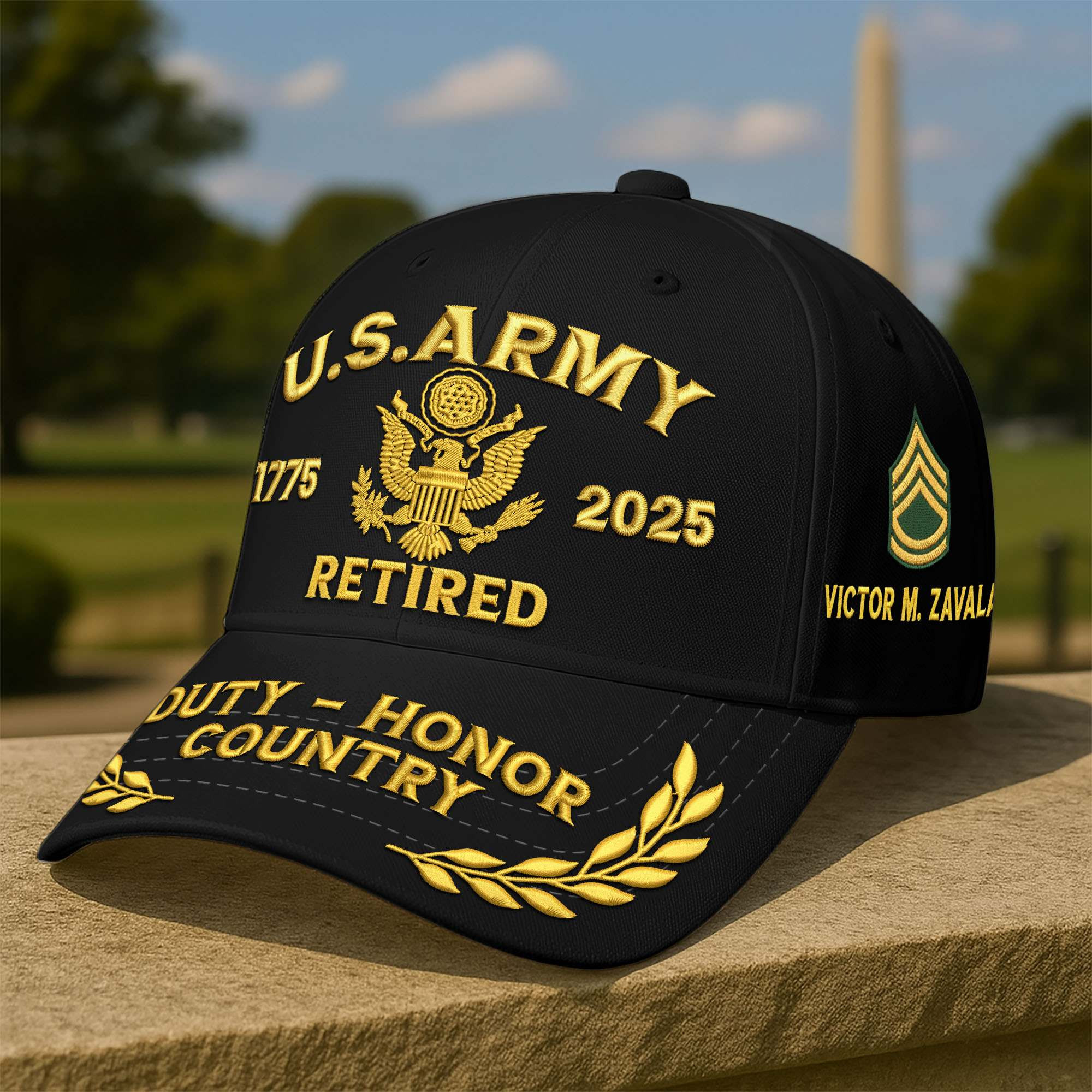 Premium Custom US Army Retired Embroidered Cap CPVC051210