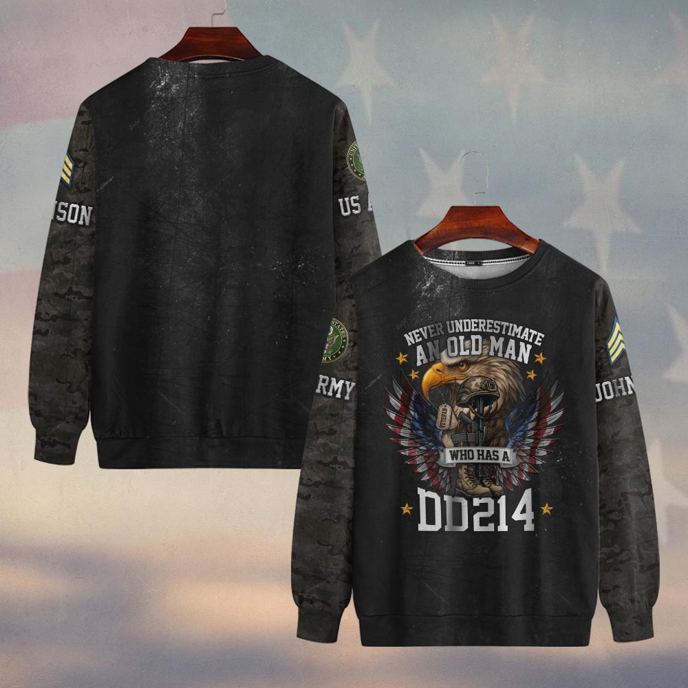Premium Custom US Army Sweatshirt VPVC750002, Gifts For US Army Veteran, Gifts On Father’s Day, Veterans Day