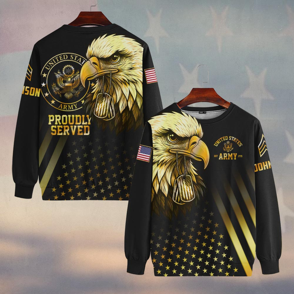 Premium Custom US Army Sweatshirt VPVC750005, Gifts For US Army Veteran, Gifts On Father’s Day, Veterans Day
