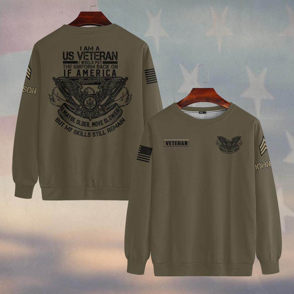 Premium Custom US Army Sweatshirt VPVC750007, Gifts For US Army Veteran, Gifts On Father’s Day, Veterans Day