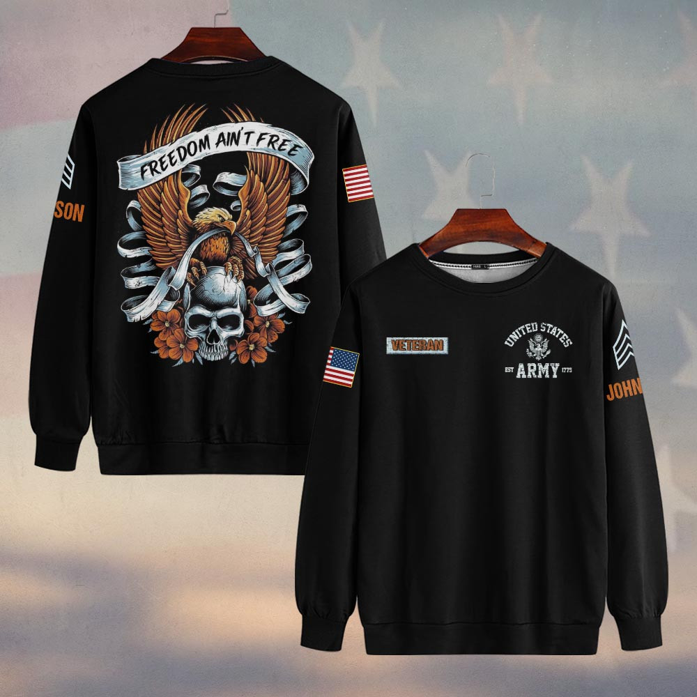 Premium Custom US Army Sweatshirt VPVC750008, Gifts For US Army Veteran, Gifts On Father’s Day, Veterans Day