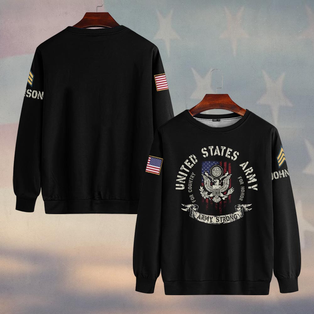 Premium Custom US Army Sweatshirt VPVC750010, Gifts For US Army Veteran, Gifts On Father’s Day, Veterans Day