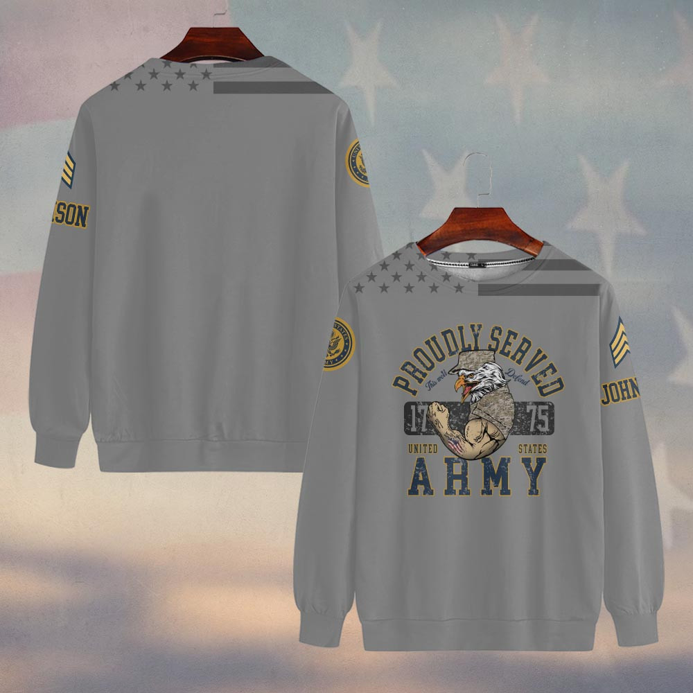 Premium Custom US Army Sweatshirt VPVC750012, Gifts For US Army Veteran, Gifts On Father’s Day, Veterans Day