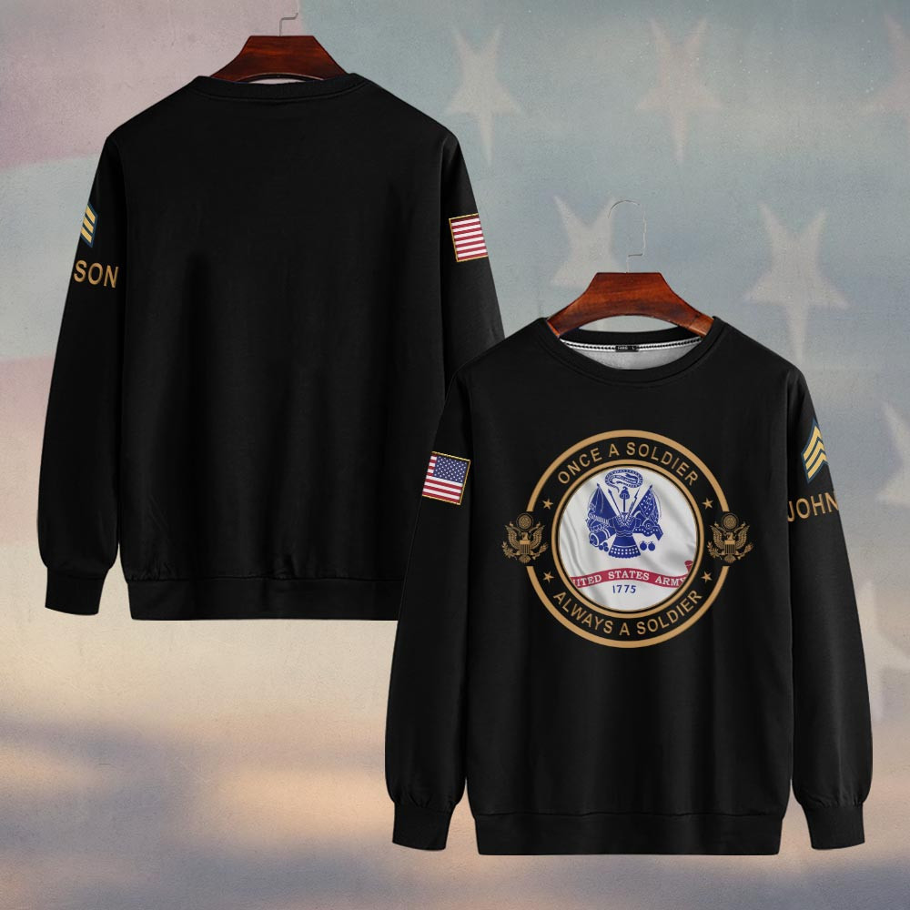 Premium Custom US Army Sweatshirt VPVC750013, Gifts For US Army Veteran, Gifts On Father’s Day, Veterans Day
