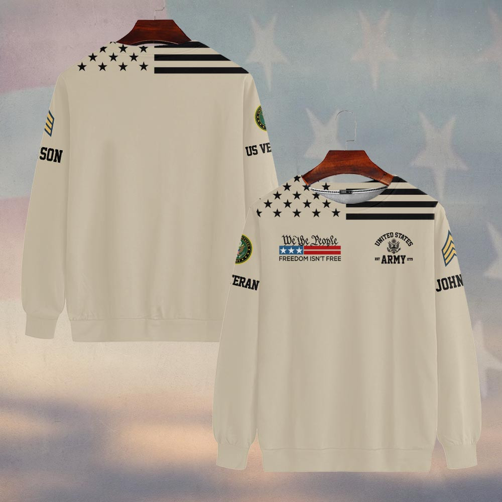 Premium Custom US Army Sweatshirt VPVC750015, Gifts For US Army Veteran, Gifts On Father’s Day, Veterans Day