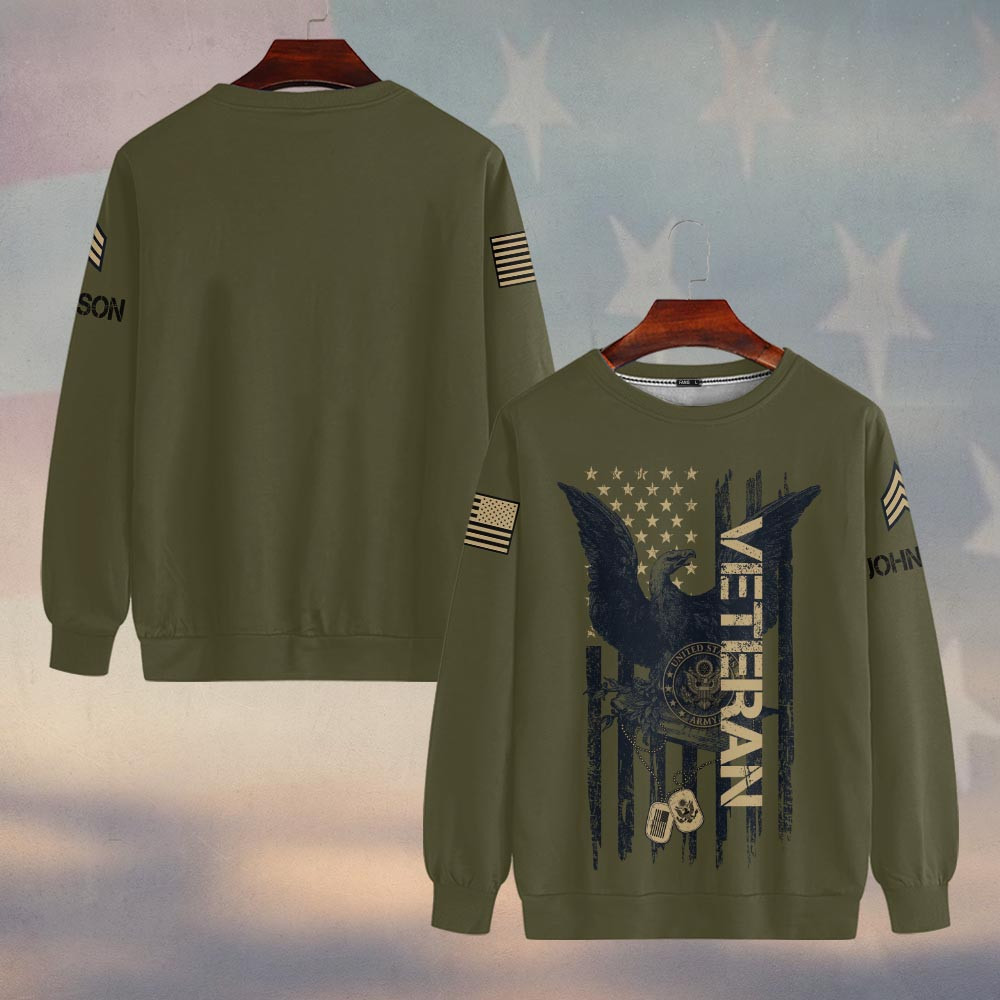 Premium Custom US Army Sweatshirt VPVC750018, Gifts For US Army Veteran, Gifts On Father’s Day, Veterans Day