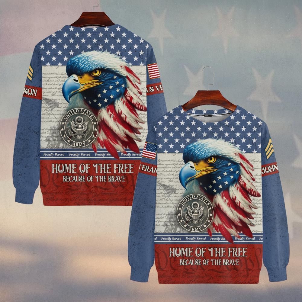 Premium Custom US Army Sweatshirt VPVC750019, Gifts For US Army Veteran, Gifts On Father’s Day, Veterans Day