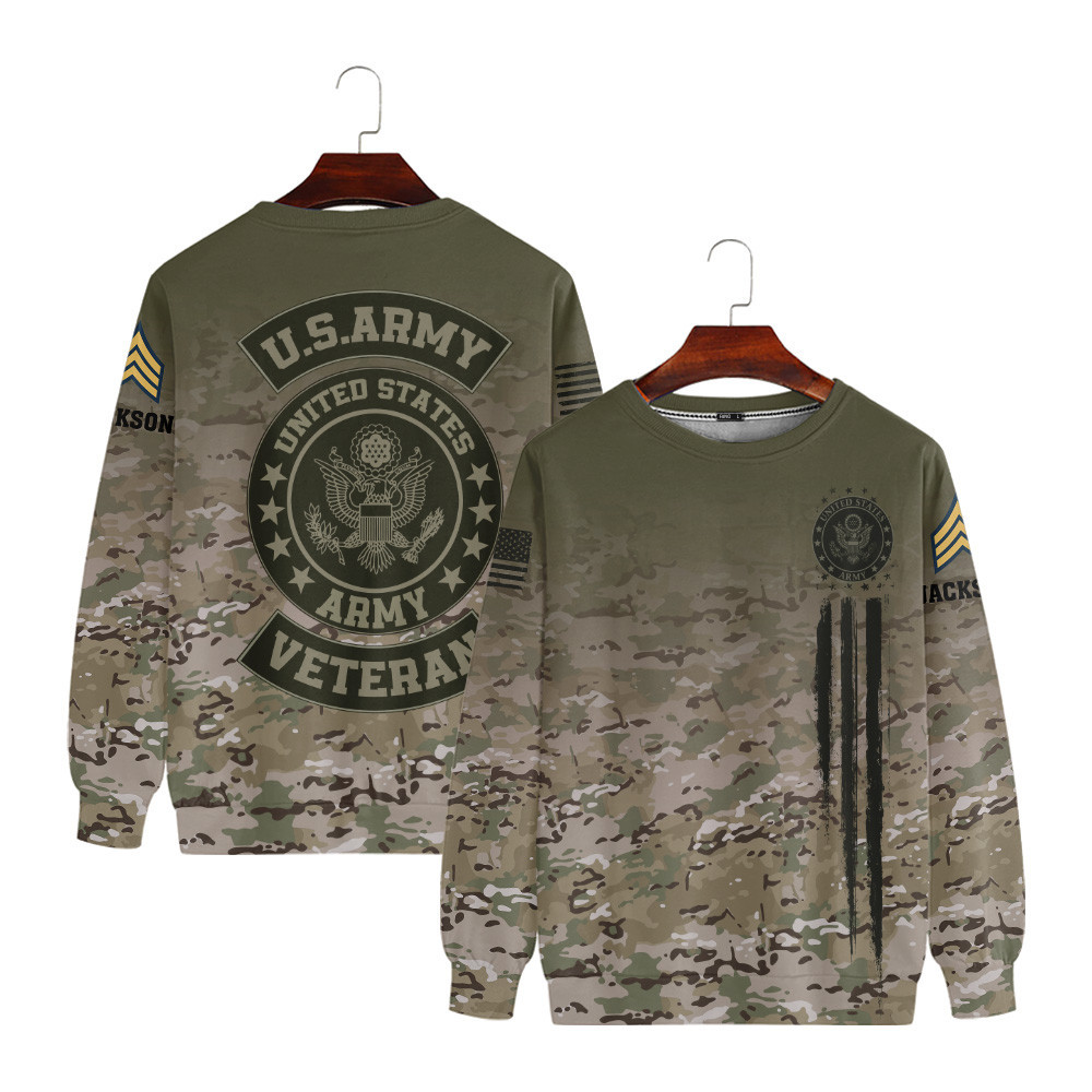 Premium Custom US Army Sweatshirt VPVC750022, Gifts For US Army Veteran, Gifts On Father’s Day, Veterans Day